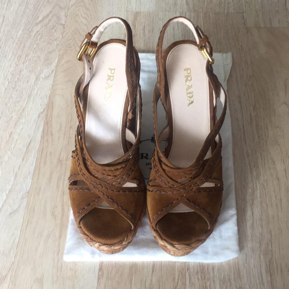 Prada Women’s Wedge Sandals . New . Stylish